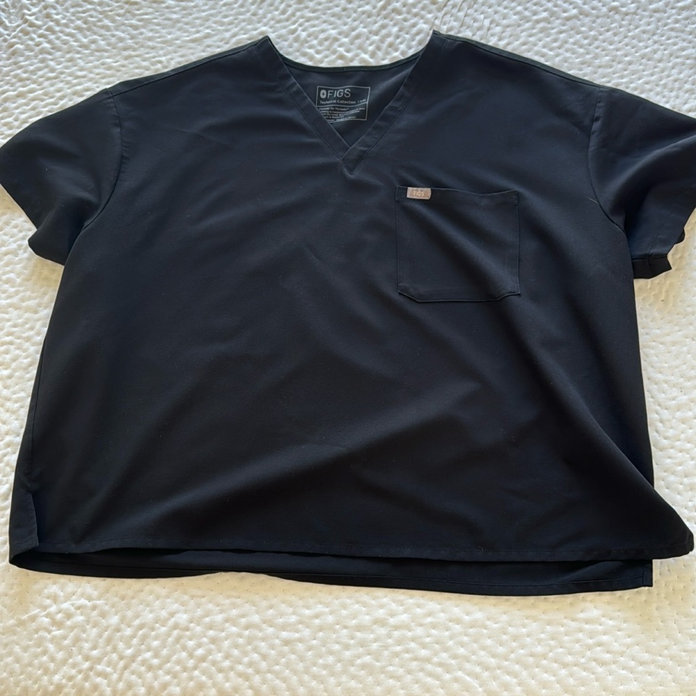 Figs Relaxed Catarina scrub top in black XXL